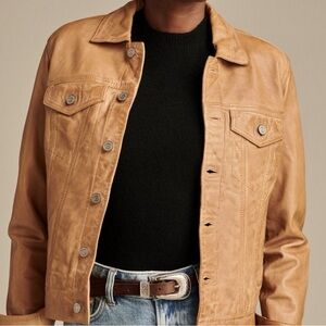 Lucky Brand Leather Trucker Jacket